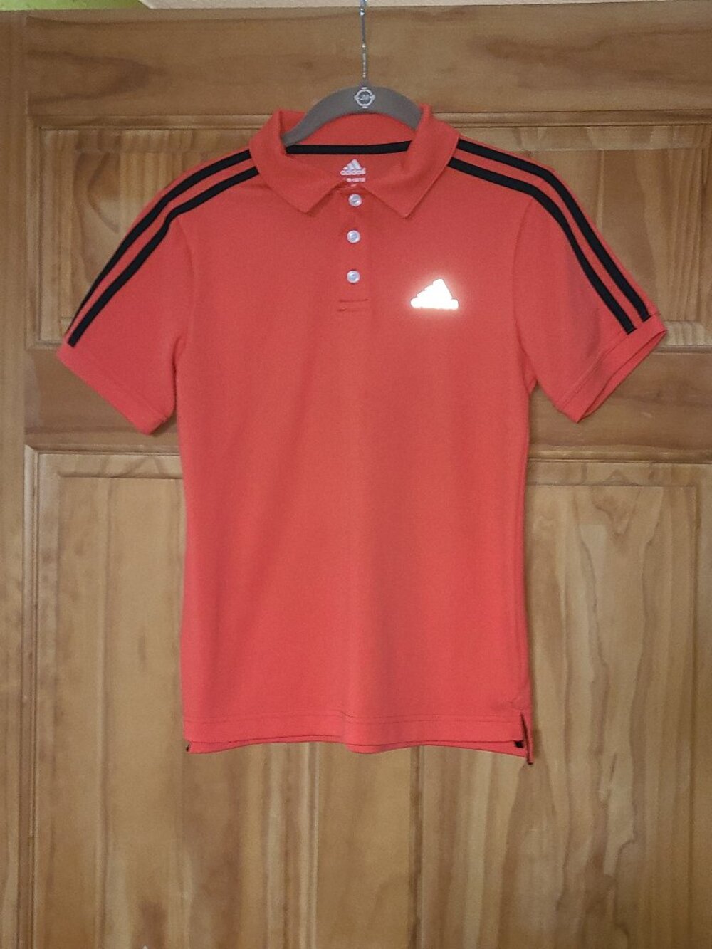 Boys adidas Orange/Black Short Sleeve Polo Shirt